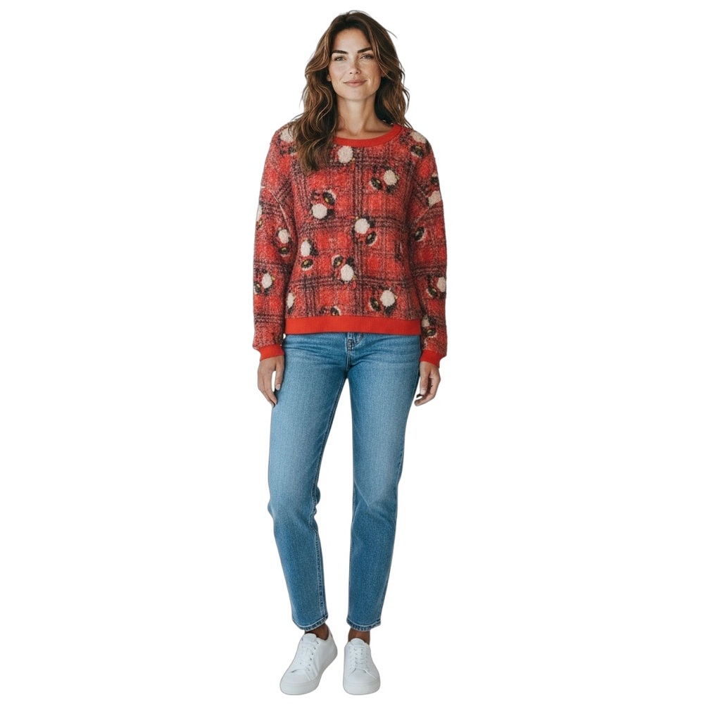 No Boundaries Cozy White and Red Ugly Sweater